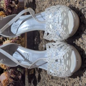 White Satin Stilletos